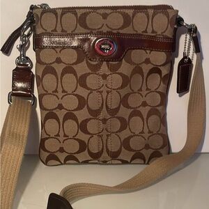 Coach Brown canvas crossbody Y2K